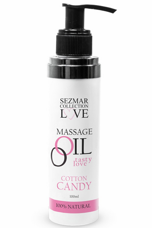 Huile de massage comestible Barbe à papa 100ml 100% naturelle