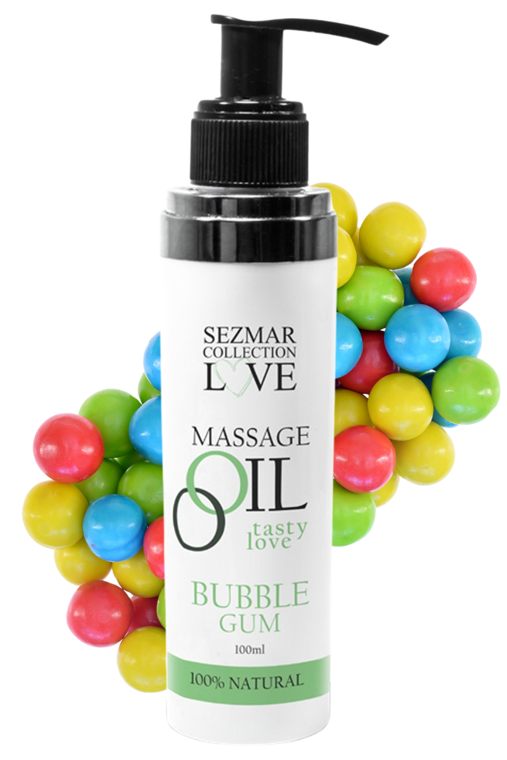 Huile de massage comestible bubble gum 100ml 100% naturelle