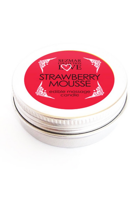 Mini Bougie de massage mousse de fraise 30ml 100% naturelle