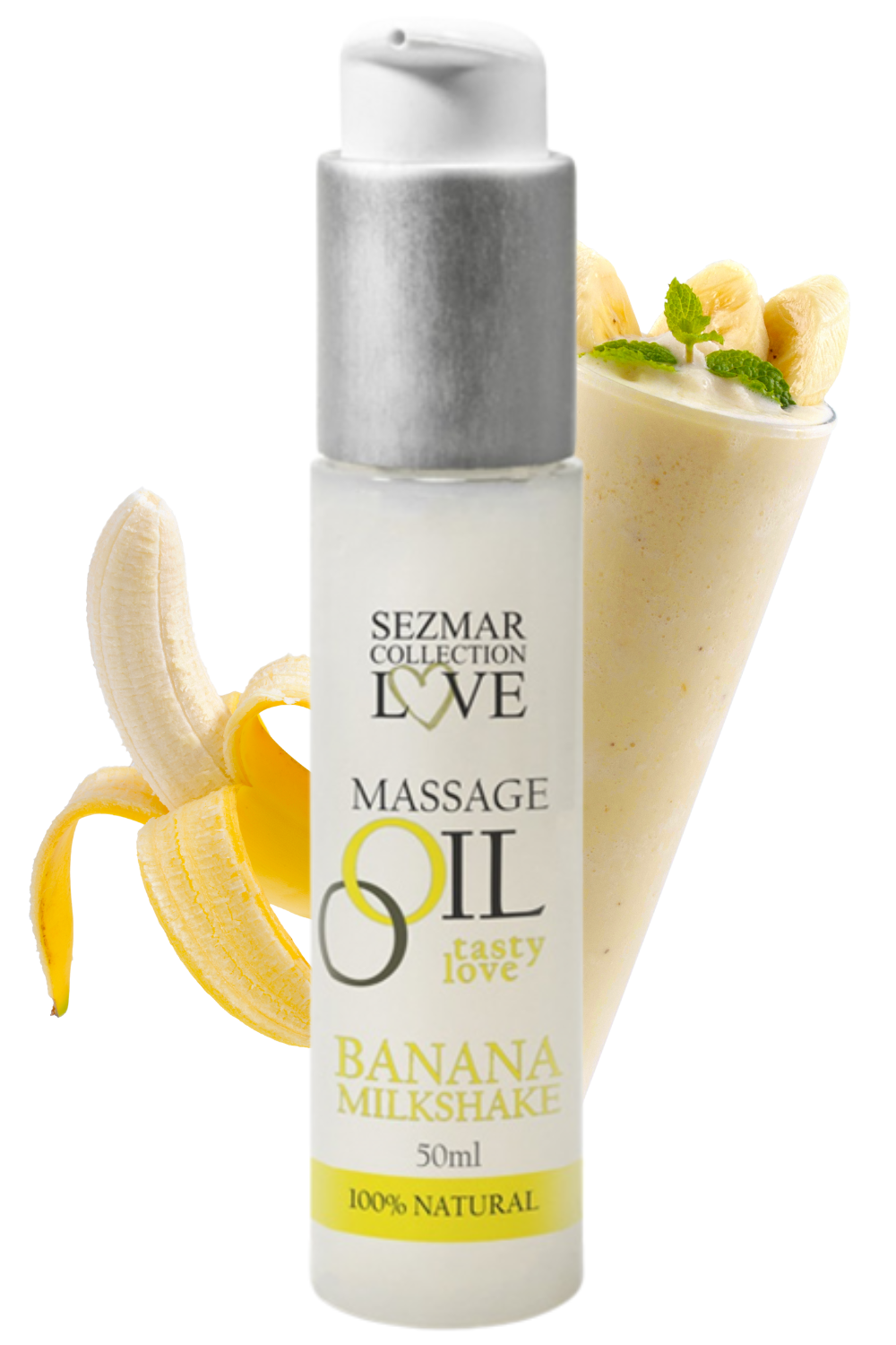 Huile de massage comestible milkshake banane 50ml
