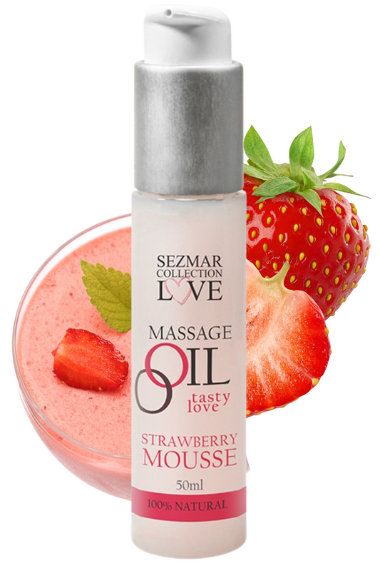 Huile de massage comestible mousse de fraise 50ml