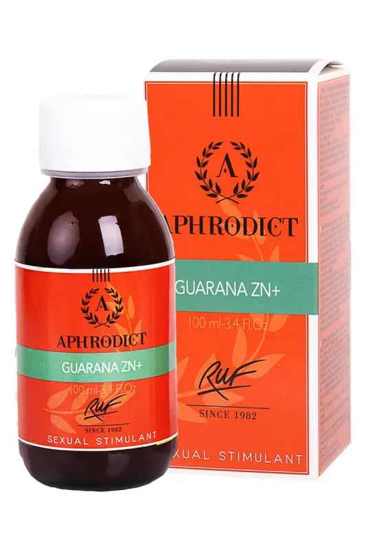 Aphrodict Guarana Zn+ stimulant sexuel flacon et boîte.