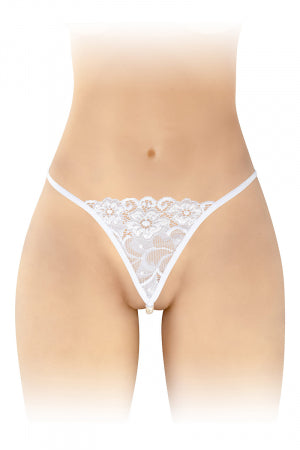 String avec perles Venusina blanc