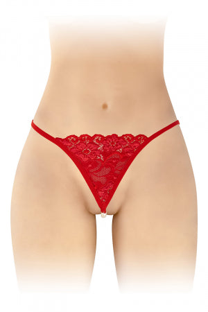 String avec perles Venusina rouge