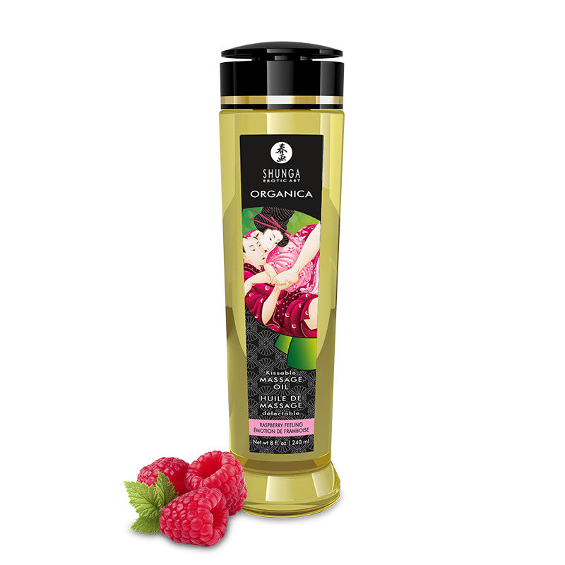 Huile de massage organique Emotion de framboise 240 ml