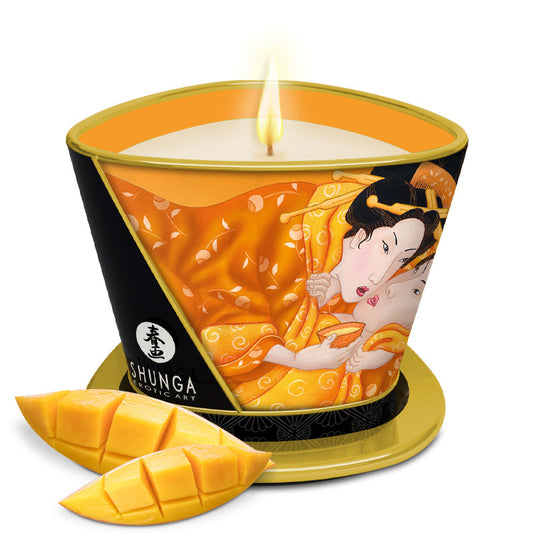Bougie de massage lueur et caresses Mangue