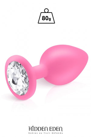 Plug bijou silicone rose L
