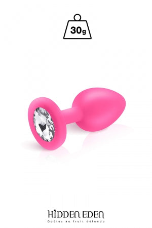 Plug bijou silicone rose S