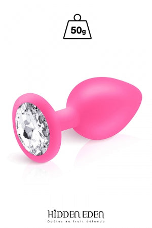 Plug bijou silicone rose M