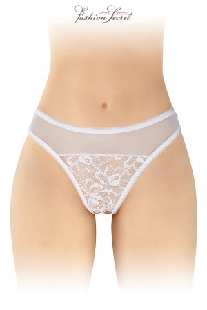 Tanga blanc ouvert Ava