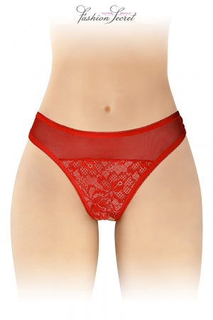 Tanga rouge ouvert Ava