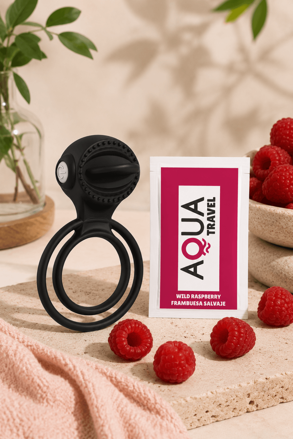 Anneau vibrant 1 seul mode de vibration très extensible noir dosette de lubrifiant