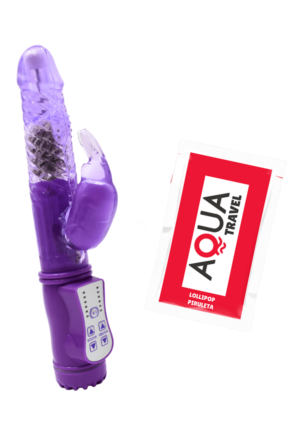 Vibromasseur Rabbit Violet Rotation Vibration 36 Modes 1 dosette de lubrifiant