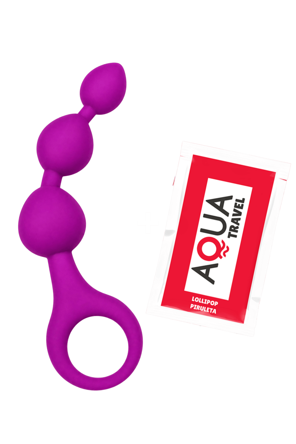 Chapelet Anal 3 Boules Fuchsia Silicone 1 dosette de lubrifiant