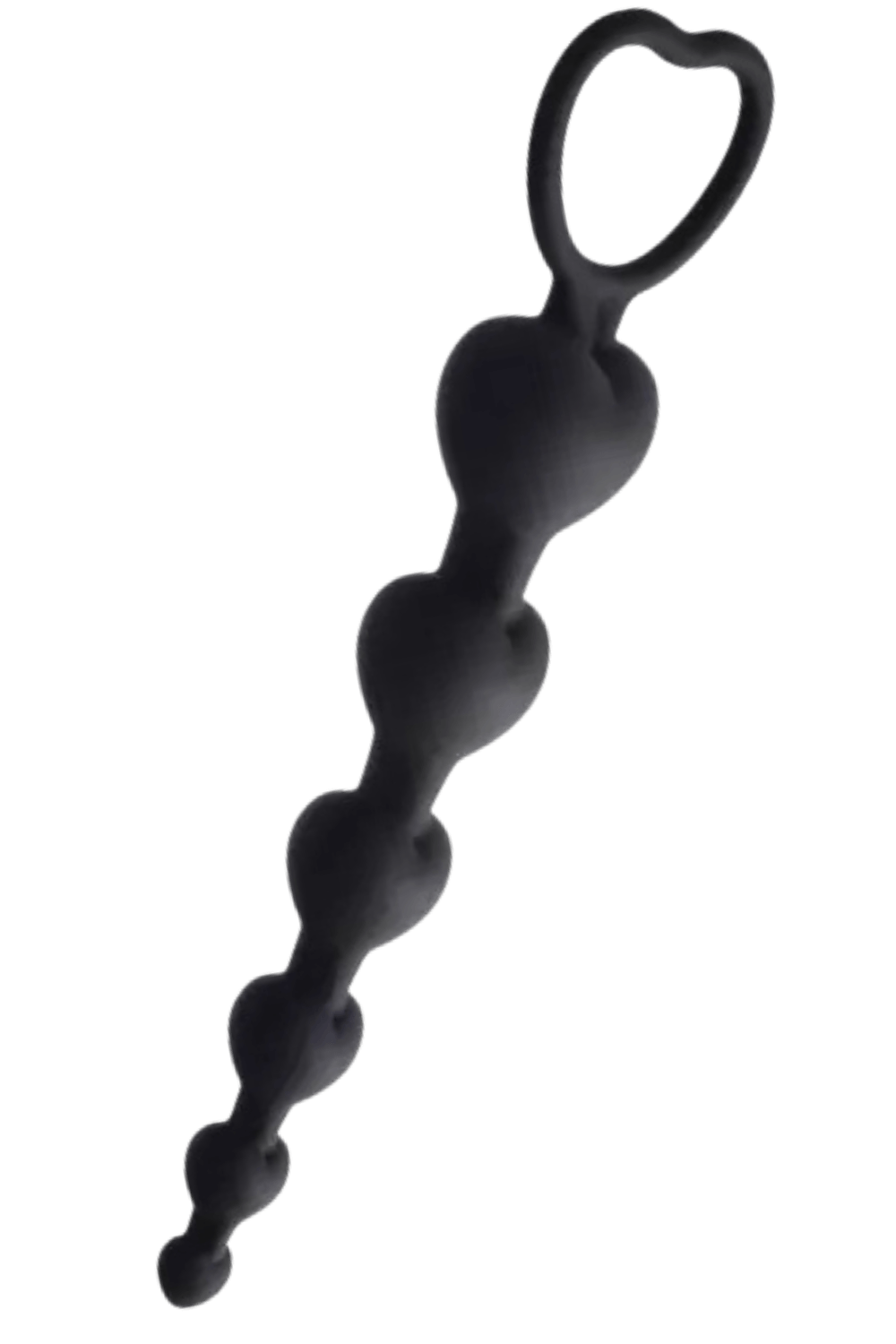 Chapelet Anal Cœur Silicone Noir 1 dosette de lubrifiant