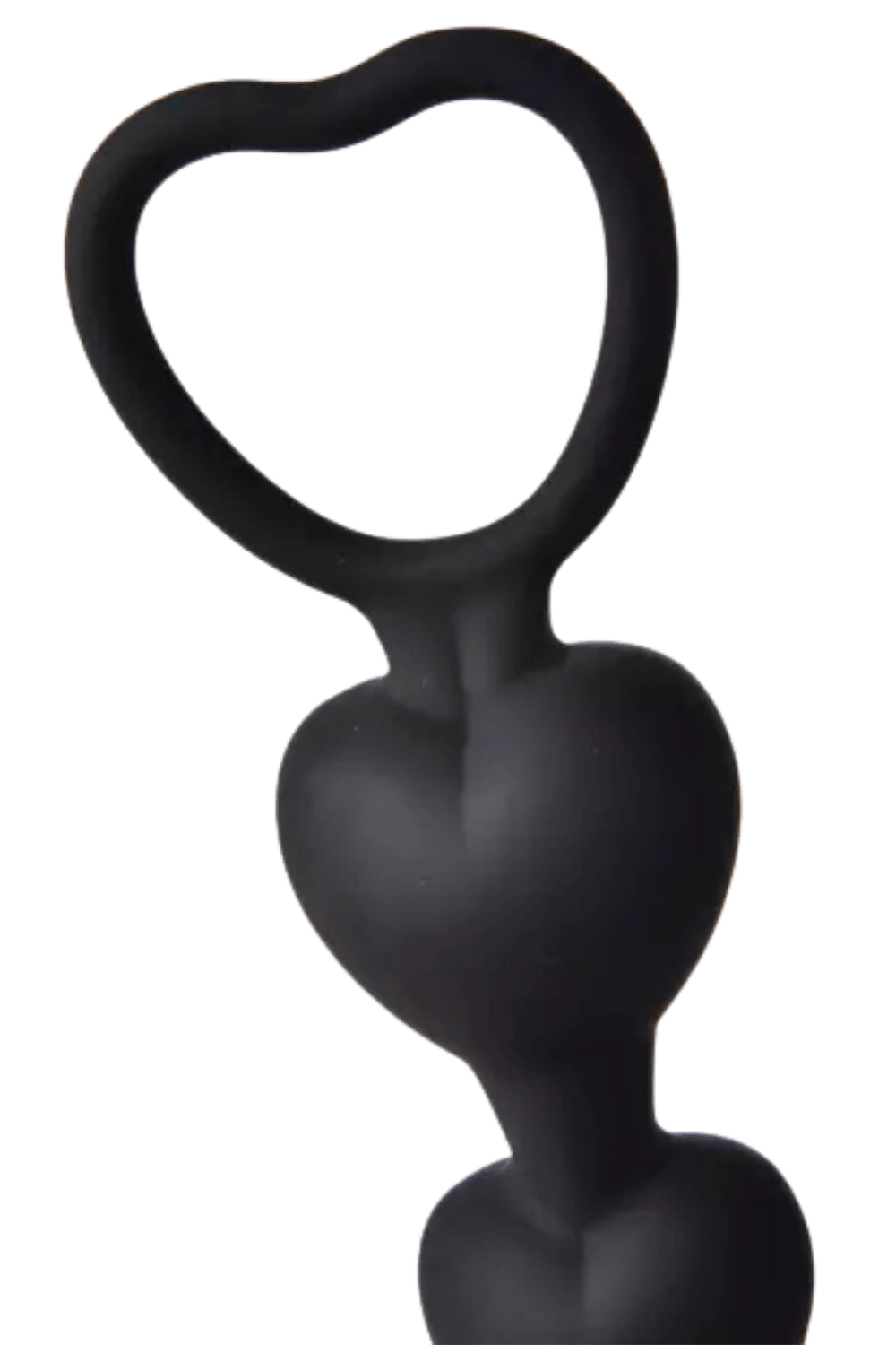 Chapelet Anal Cœur Silicone Noir 1 dosette de lubrifiant