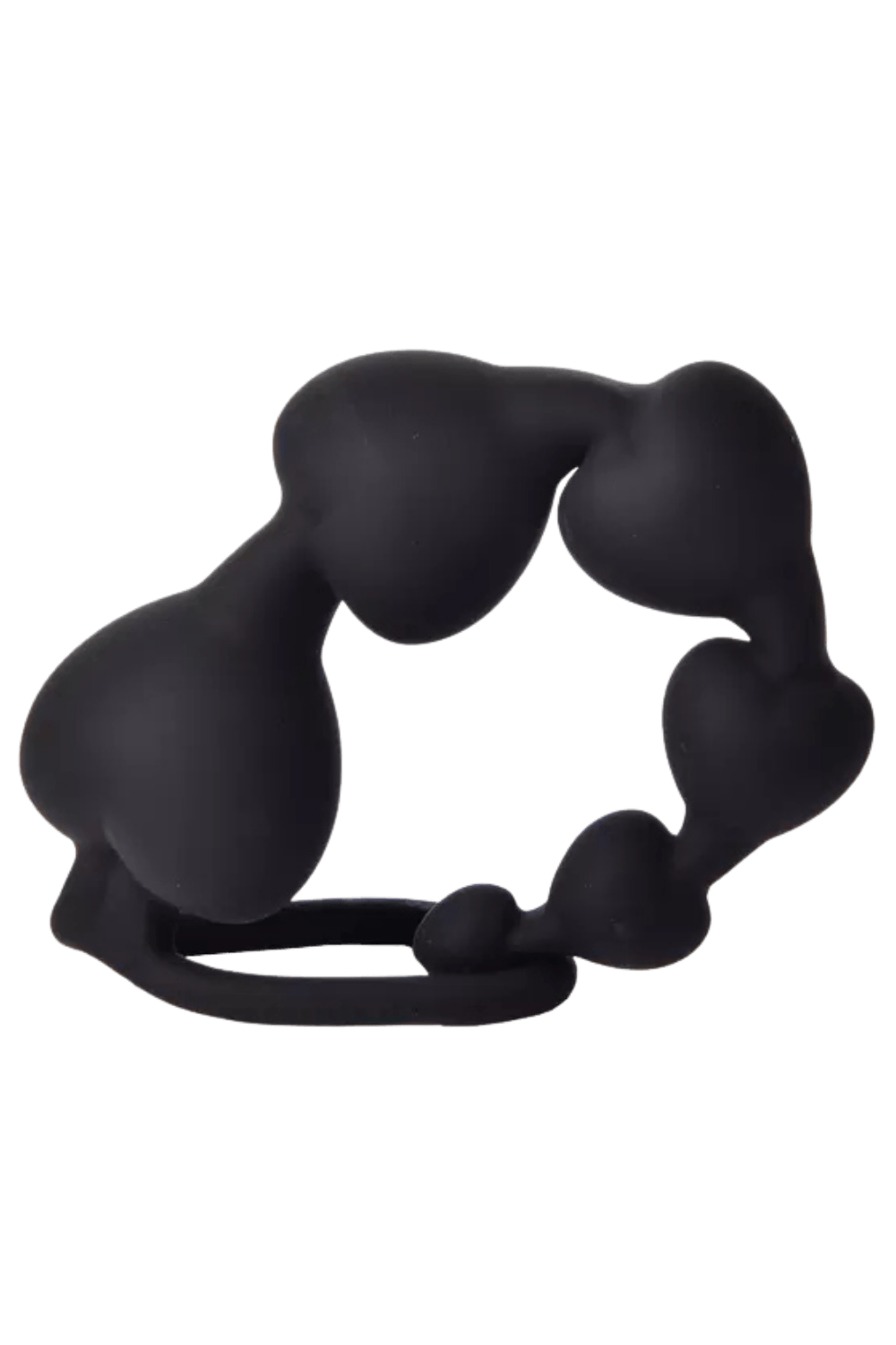 Chapelet Anal Cœur Silicone Noir 1 dosette de lubrifiant