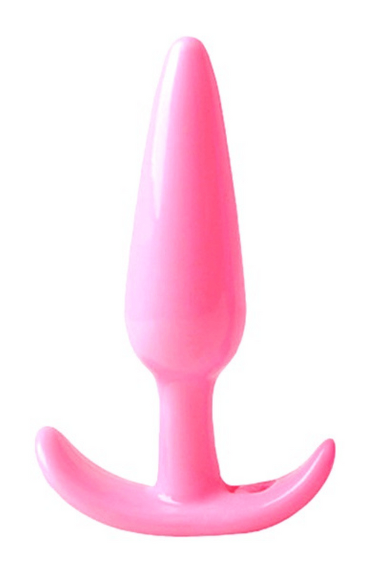 Plug anal rose souple base évasée dosette lubrifiant