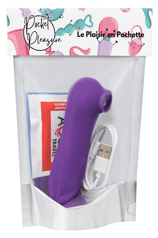 Stimulateur Clitoridien Vibrant Sans Contact Violet 1 dosette de lubrifiant