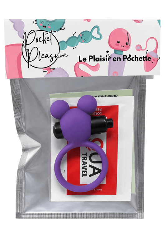 Anneau Vibrant Ourson Violet 1 dosette de lubrifiant