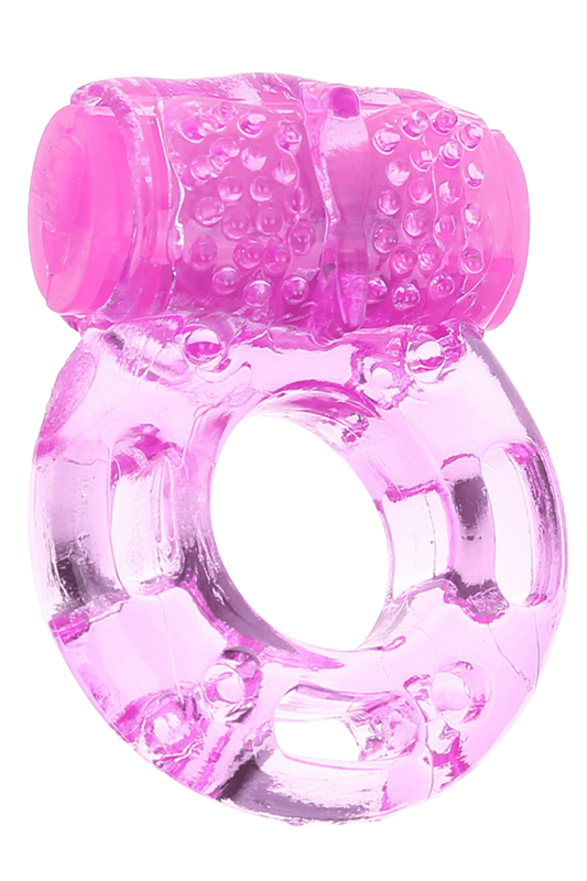 Anneau Pénien Vibrant Jelly Rose 1 dosette de lubrifiant