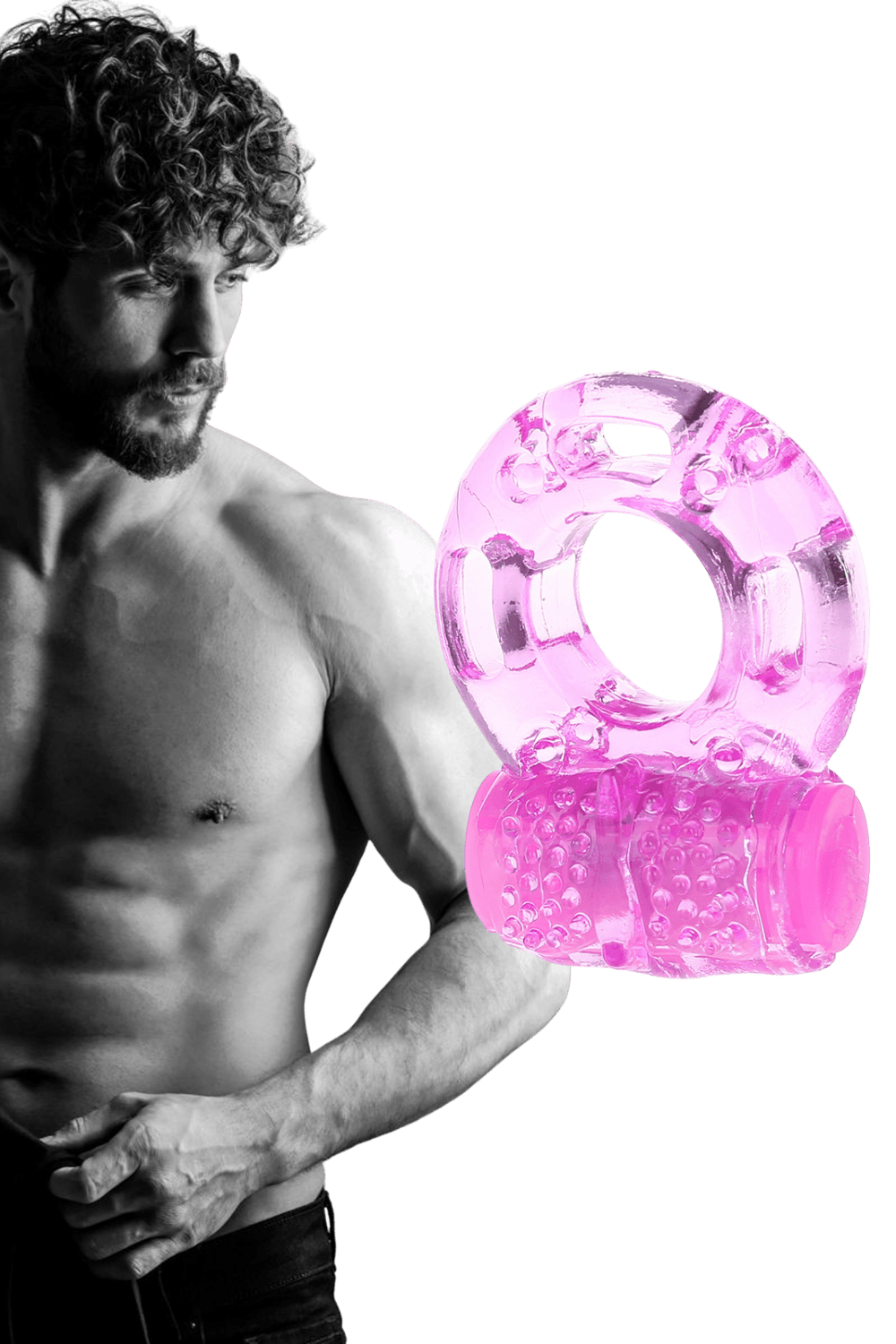 Anneau Pénien Vibrant Jelly Rose 1 dosette de lubrifiant