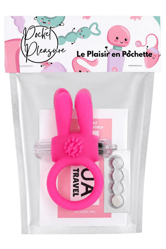Anneau Vibrant Rabbit Rose Silicone 1 dosette de lubrifiant