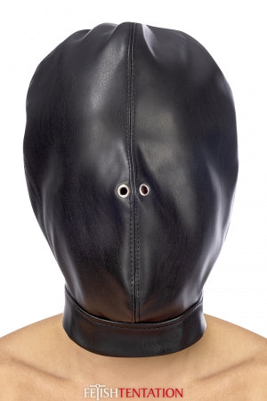 Cagoule BDSM fermée simili cuir