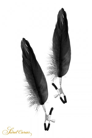 Pinces à seins plume noire