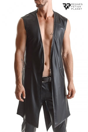 Veste longue sans manche wetlook Marco