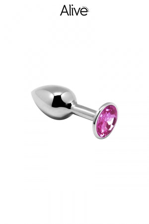 Plug métal bijou rose S Alive