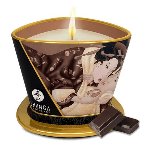 Bougie de massage lueur et caresses Excitation Chocolat enivrant