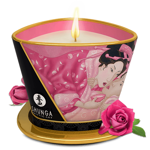Bougie de massage lueur et caresses Aphrodisia Rose