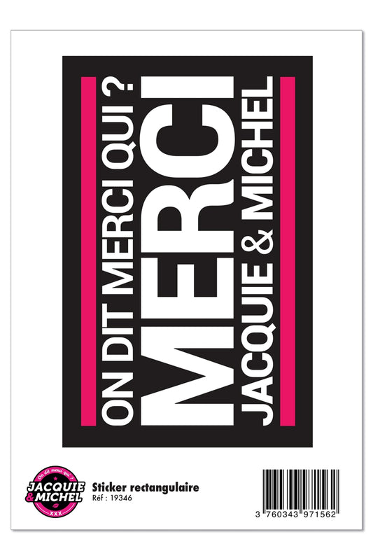 Grand Sticker Jacquie et Michel – Le logo noir iconique pour affirmer votre côté audacieux dispo chez LollyDoll
