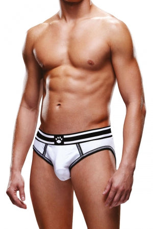 Slip ouvert blanc et noir