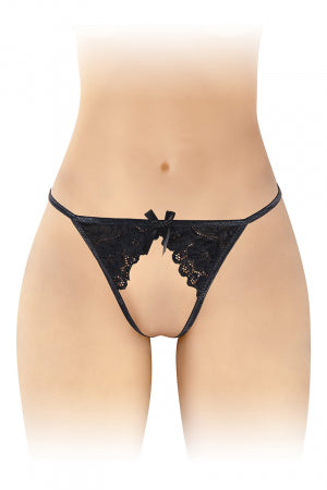 String ficelle ouvert Sandra noir