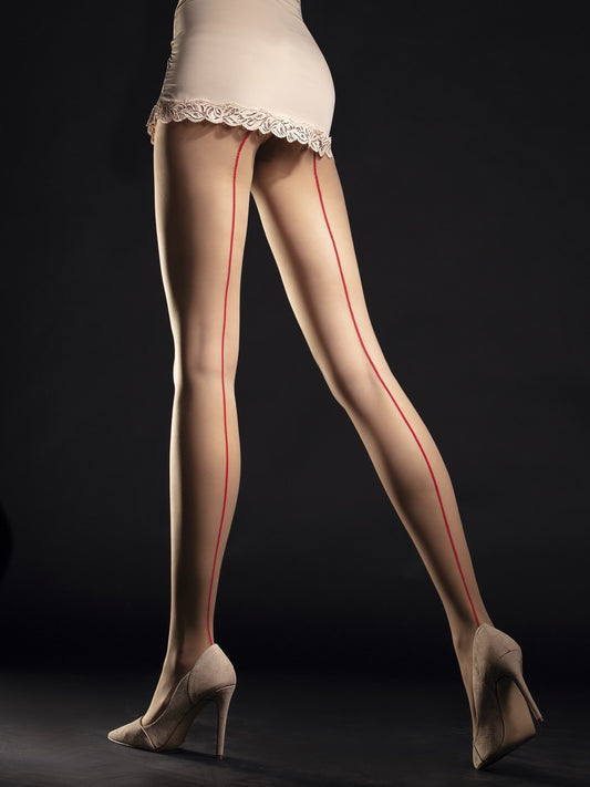 Unique Collants 20 DEN Nude et Rouge