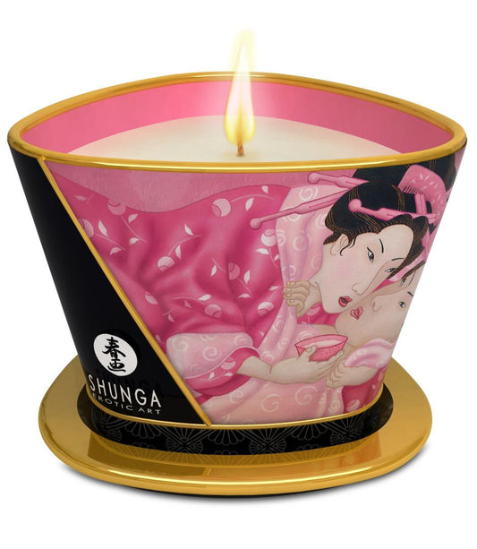 Bougie de massage lueur et caresses Aphrodisia Rose