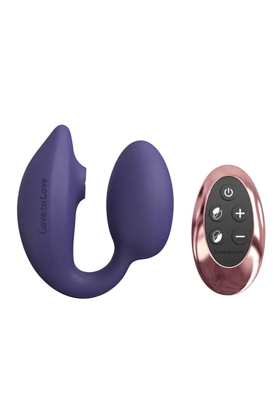 Stimulateur double violet avec télécommande.
