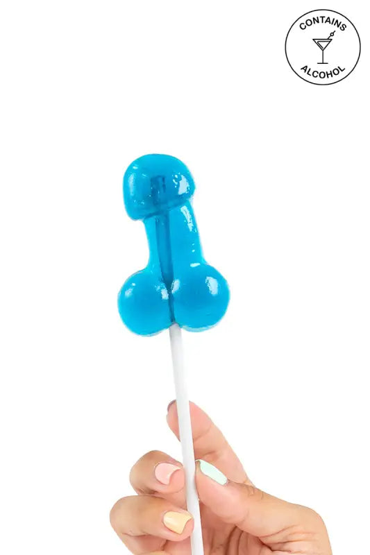Sucette bleue en forme de pénis.