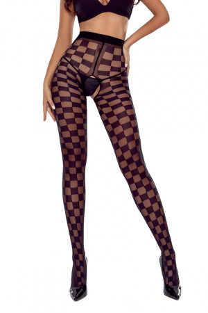 Collants ouverts 20 deniers noir taille haute