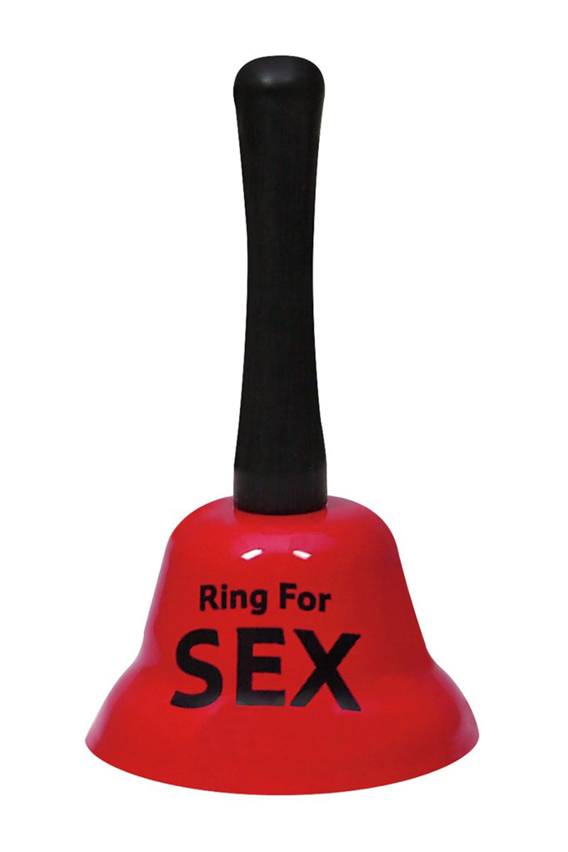 Cloche à main rouge avec écrit: sonner pour du sexe en anglais cadeau amusant et pas cher chez LollyDoll