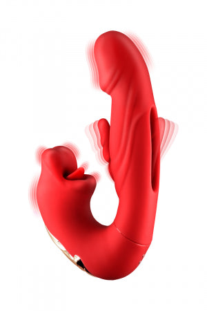 Vibromasseur rabbit 3-en-1 Kissy rouge · Yoba