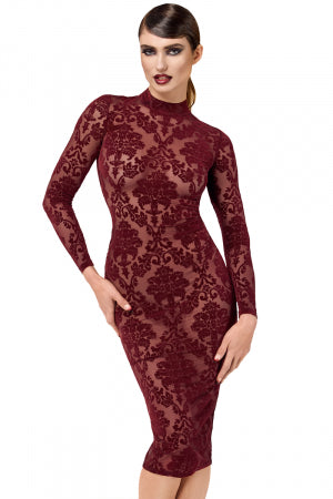 Robe fourreau en tulle floqué Kink Royal F384