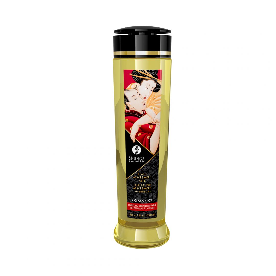 Huile de massage érotique Romance Vin pétillant fraise 240 ml