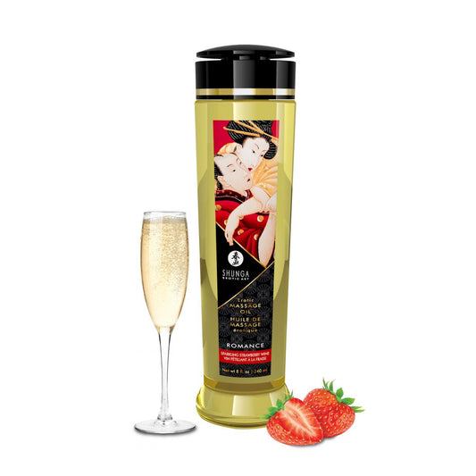 Huile de massage érotique Romance Vin pétillant fraise 240 ml