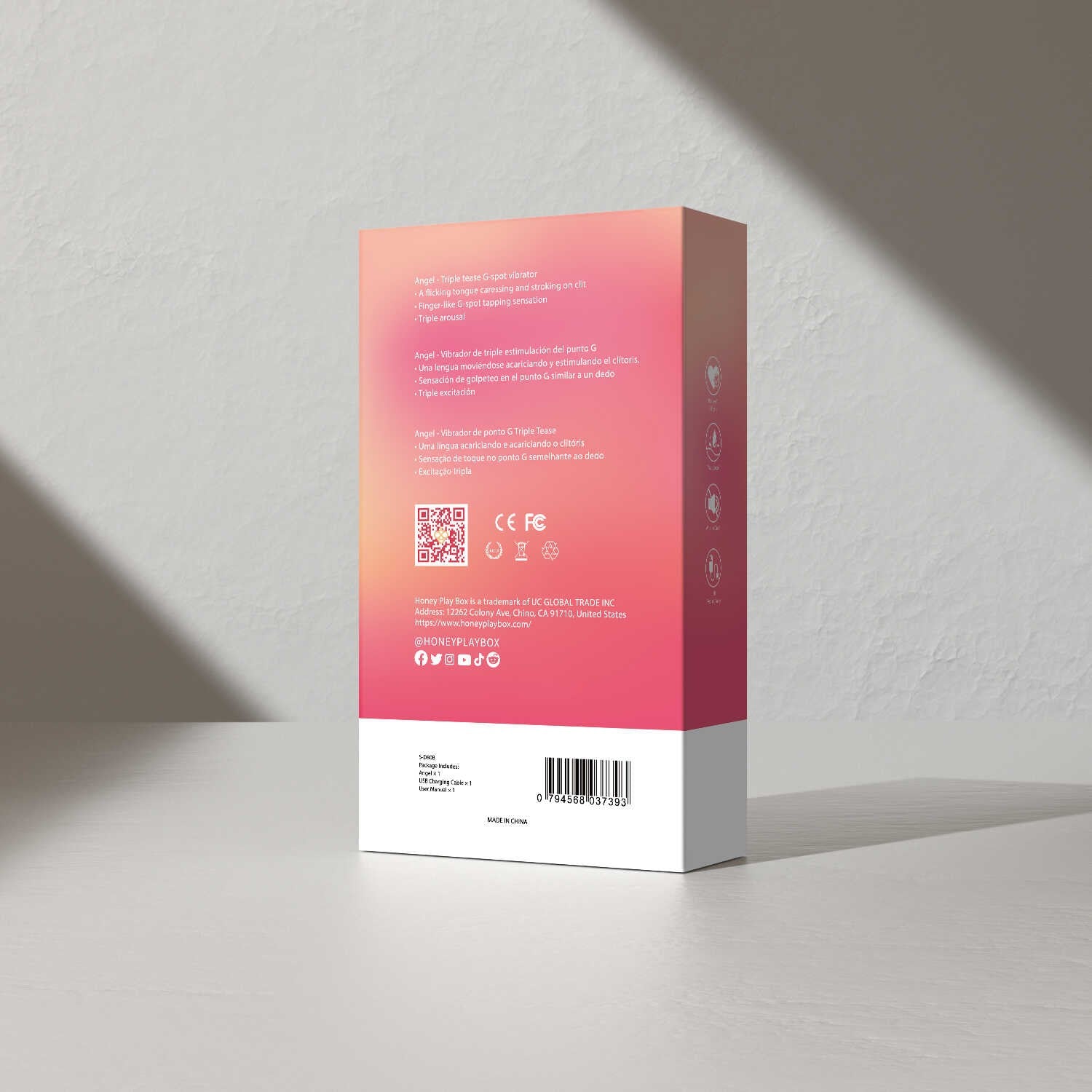Vibromasseur rose 3 en 1 pour stimuler le point G et le clitoris. Idéal pour une stimulation disponible chez LollyDoll