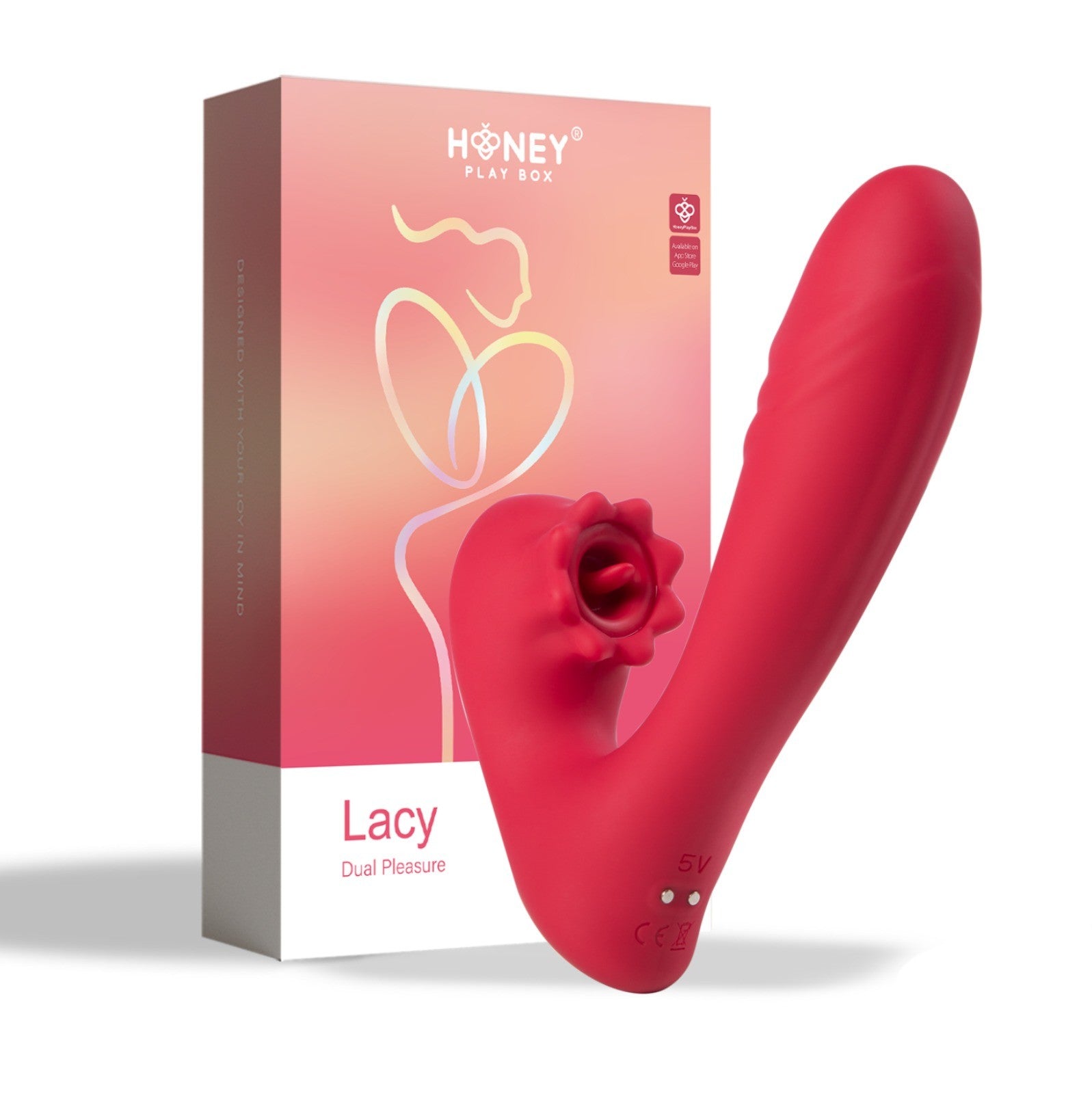 Lacy - Vibromasseur point G avec langue pour le clitoris - Honey Play box - Vibromasseur disponible chez LollyDoll, pas cher