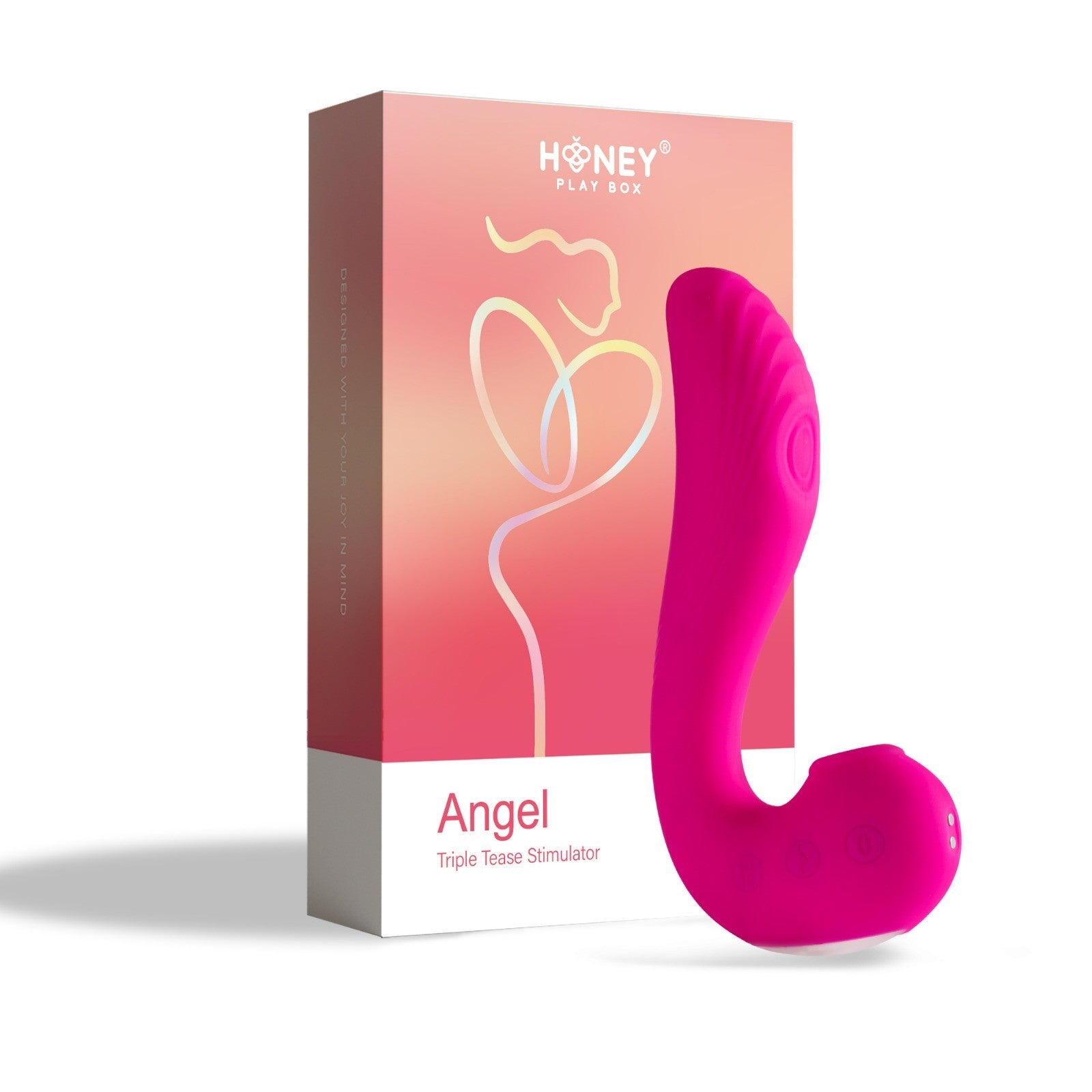 Vibromasseur 3 en 1 rose pour stimulation du clitoris et point G. Offre une expérience disponible chez LollyDoll