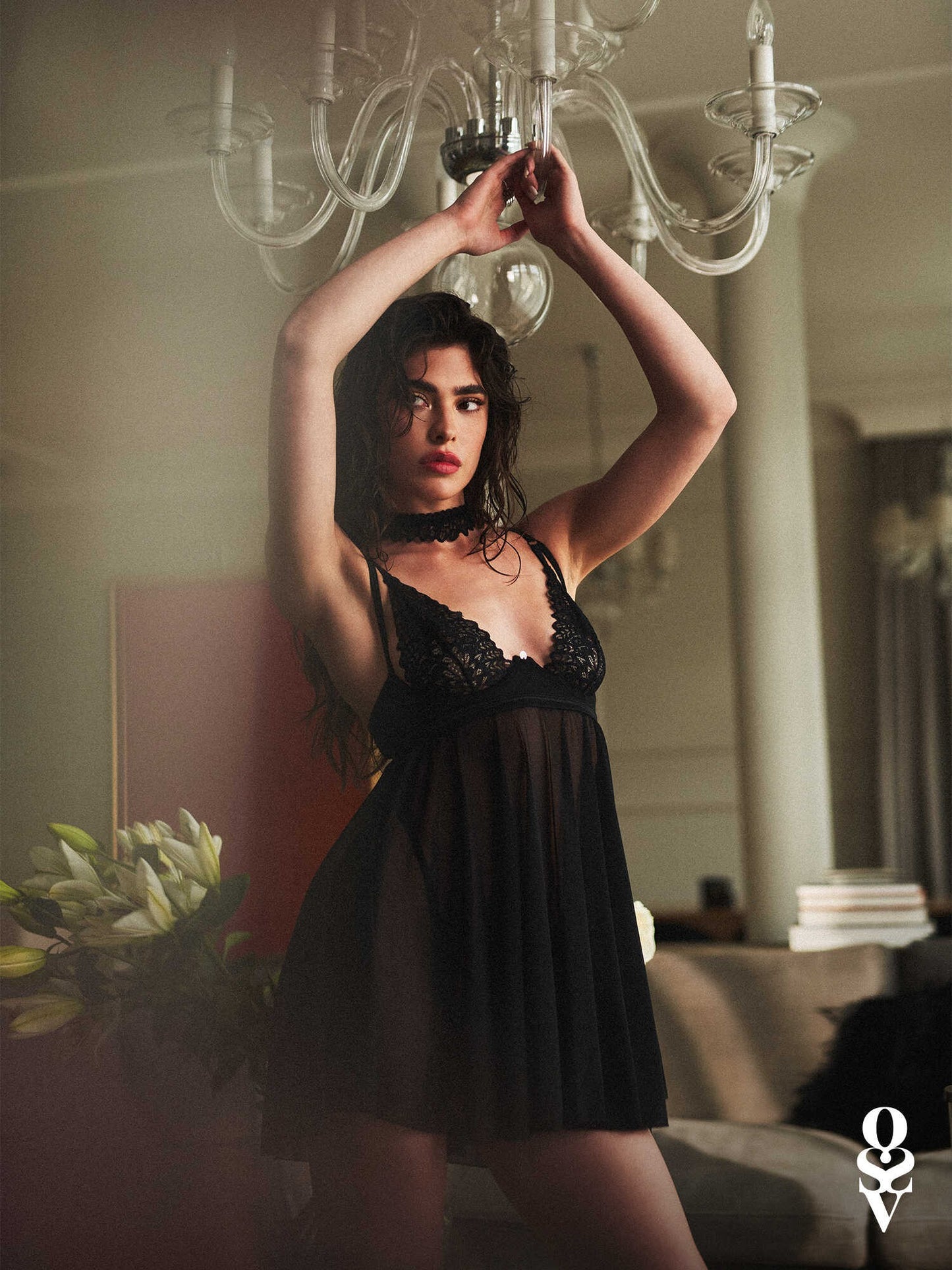 Donarella babydoll et String Noire NP
